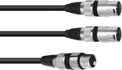 Produktbild von OMNITRONIC Adapterkabel XLR(F)/2xXLR(M) 3m sw
