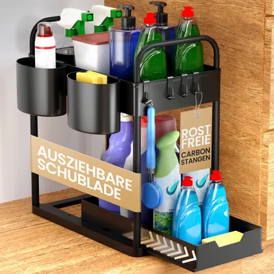 Produktbild von Zweistufiges Basisregal in Schwarz