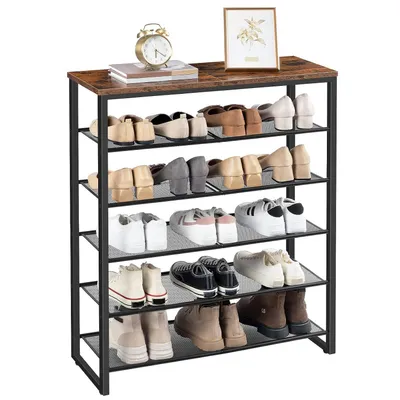 Produktbild von Schuhregal 6 Ebenen für 18–24 Paar Schuhe, Schuhablage mit Metallrahmen für Flur und Eingangsbereich