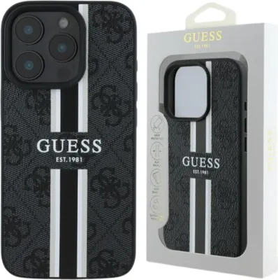 Zdjęcie produktu dla Guess Guhmp16Lp4Rpsk Iphone 16 Pro 6.3 Czarny/Black Hardcase 4G Printed Stripes Magsafe