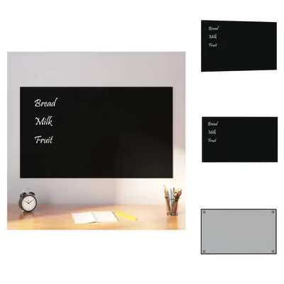 Obrázok produktu pre vidaXL Magnetická tabuľa na stenu čierna 100x60 cm z tvrdeného skla - Biele tabule