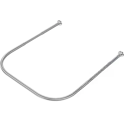 Produktbild von Duschvorhangstange U-Form ausziehbar halbrund 90-130 cm für Dusche – Flexible Winkelstange aus rostfreiem Edelstahl mit einfacher Montage