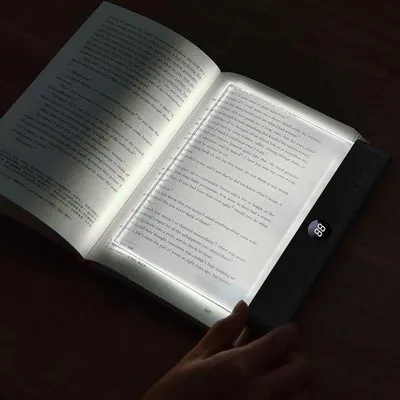 Obrázok produktu pre LED lampa na čítanie s priehľadným sklom, ideálna na nočné čítanie, dostupná v 3 farbách a s časovačom. Vybavená stmívateľným osvetlením a celoplošným osvetlením strán.