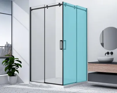 Produktbild von Gelco DRAGON BLACK Schiebe-Duschtür mit Eckeingang 900mm, Klarglas