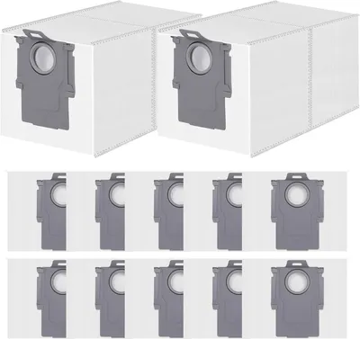 Produktbild von 12 Stück Staubbeutel für Roborock Qrevo QV 35A/35S/S5V/Qrevo Curv/2 Flow/S/Pro/Master/Edge/S5A/Slim, Saros 20/10/10R/S8 MaxV Ultra Saugroboter, Ersatzbeutel Staubsaugerbeutel Ersatzteile
