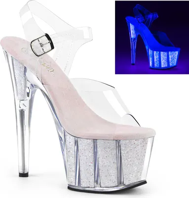 Produktbild von ADORE-708UVG Damen Sandale von Pleaser, Transparent EU 37, US 7
