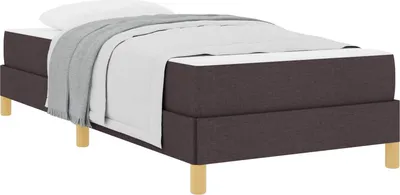 Zdjęcie produktu dla vidaXL Łóżko sprężynowe z materacem ciemnobrązowe 80 x 200 cm tkanina