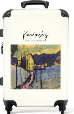 Produktbild von NoBoringSuitcases.com® Großer Koffer - Kunst - Kandinsky - Landschaft - Farben - Kombinationsschloss TSA - Hartschalen Trolley 4 Rollen - 72 liter - Reisekoffer - 66 cmKoffer Mittelgroß 67x43x25 cm, 72L,