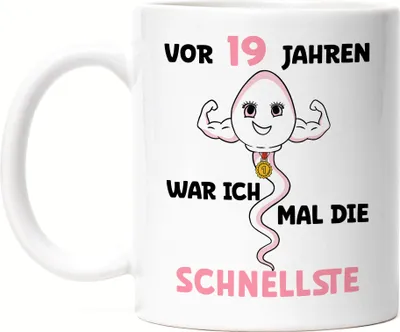 Produktbild von Vor 19 Jahren War Ich Mal Die Schnellste Tasse Weiß 19. Geburtstag Happy Birthday Let's Party Geburtstagsfeier