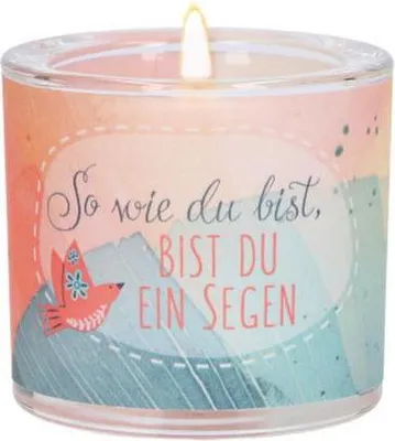Produktbild von LichtMoment \So wie du bist\" Glas-Windlicht mit Taube"