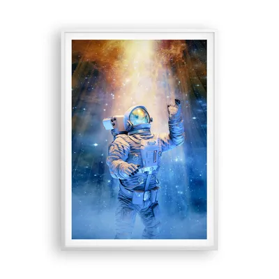 Produktbild von Gerahmtes Poster - Weißer Rahmen - Astronaut Licht Kosmos - 70x100 cm - Wand Bild - Wanddeko - Wandbilder - Kunstposter - Wandposter - Bilderrahmen - Bilder - Kunstdruck - P2WPA70x100-4672