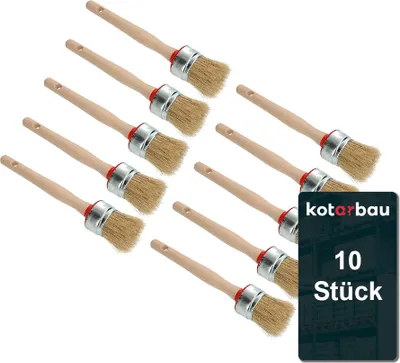 Produktbild von KOTARBAU® 10er Set Rundpinsel 40 mm Ringpinsel Lasurpinsel Lackierpinsel Malerpinsel Holzpinsel für Renovierungsarbeiten