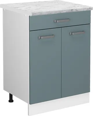 Produktbild von Küchenunterschrank Vicco R-Line Blau-Grau 60 cm AP Marmor, Model 46992