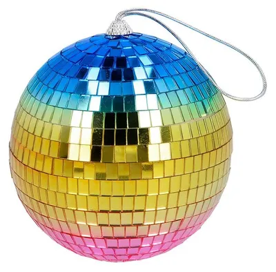 Produktbild von Disokugel bunt Regenbogen Disco Party Deko Ø 15 cm