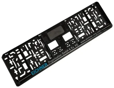 Produktbild von Nummernschildhalter "Epoxy", mit 3D-Effekt, inkl individuellem Druck,  Mindestbestellmenge 300 Stück, Schwarz, Mindestbestellmenge 300 STK, Verpackungseinheit: 100 STK
