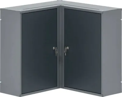Produktbild von Eck-Hängeschrank Küpper 600 x 600 x 600 mm 4 Einlegeböden 2 Türen grau