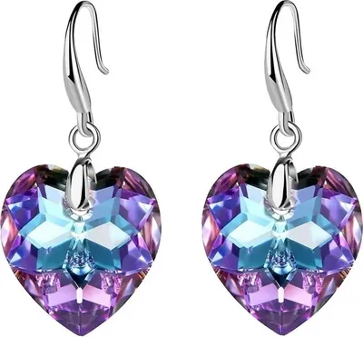 Produktbild von Beautiful Heart Ohrringe in Violett – Eleganter Schmuck KP29814