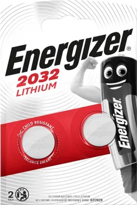 Produktbild von Knopfzellen-Batterie Lithium CR2032 3,0 Volt 2 Stück. Packung mit 10 Stück