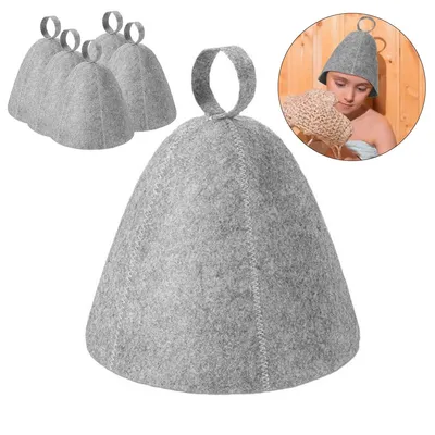 Produktbild von 6 Stück saugfähige Filz-Sauna-Hüte, wie wiederverwendbare Trockenkopfbedeckung, ideal für Thermalbäder, 9,1 x 27,6 Zoll (Höhe x Tiefe)