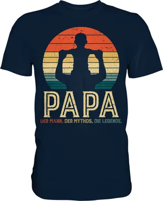 Produktbild von Papa Sohn Vati Kind Bester Vater Mann Mythos Legende T-Shirt – Navy / M