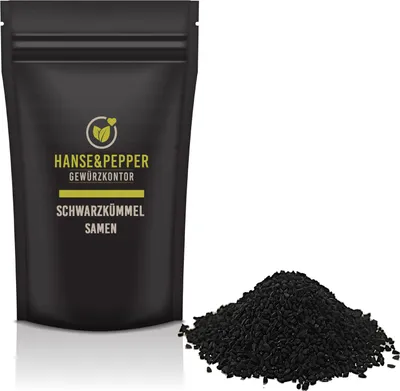 Produktbild von 500g Schwarzkümmelsamen ganz in  wiederverschließbarer Beutel - Plus Serie