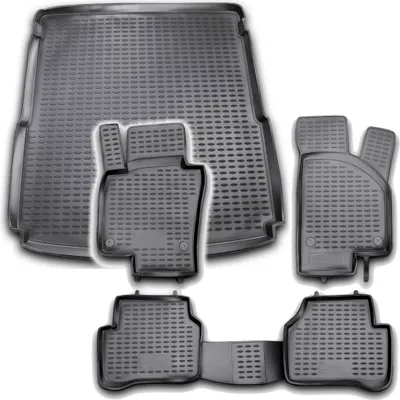 Produktbild von Gummi Kofferraumwanne + Fußmatten Set für VW Passat 3C B7 Variant, Bj. 2011-2014