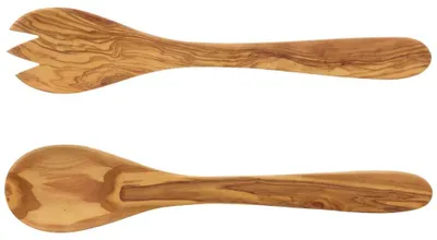 Salatbesteck 2-teilig Olivenholz 30 cm antibakteriell langlebig