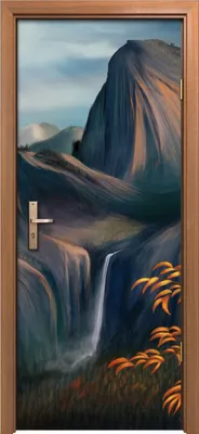 Produktbild von Türposter 80x200 cm Türaufkleber Türtapete Türfolie Klebefolie Landschaft Berge Herbst Nebel Himmel