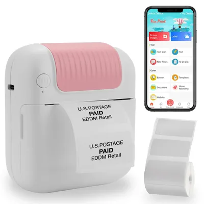 Productafbeelding van Bluetooth labelprinter, mini, draagbare labelmaker met app en USB