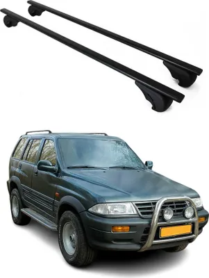 Produktbild von Dachträger Grundtäger für Ssangyong Musso 1993-2005 75kg Metall Schwarz 2 tlg