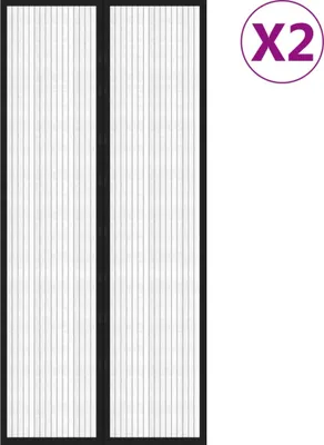 Obrázok produktu pre vidaXL Záclony na dvere proti mušiam 2 ks. Magnet čierna 210x90 cm