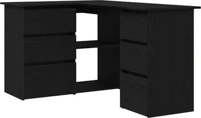 Immagine prodotto di Scrivania Rovere Nero 145 x 100 x 76 cm Legno multistrato