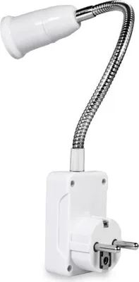 Zdjęcie produktu dla Adapter gniazda żarowki E27, elastyczny, z włącznikiem i wtyczką, do kontaktu