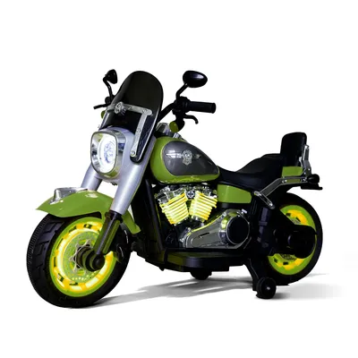 Produktbild von XXL Elektro-Kindermotorrad Kinderfahrzeug Kinder Motorrad für Kinder bis 8 Jahren 12V – 55W Motor, LED, USB, Bluetooth Grün (BJML818 )