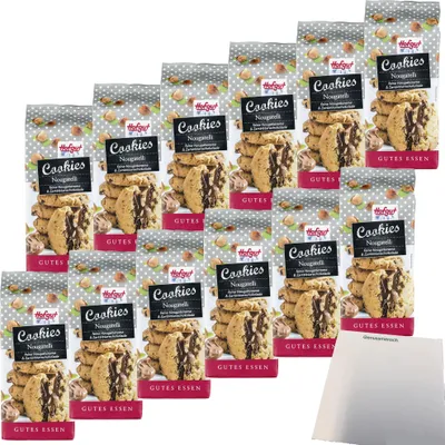 Produktbild von Hofgut Cookies Nougatelli VPE (12x200g Packung) + usy Block