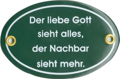 Produktbild von Emaille-Schild Der liebe Gott sieht alles