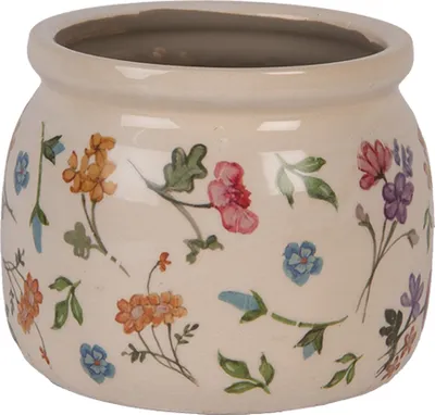 Immagine prodotto di Vaso da fiori Clayre & Eef Ø 12x10 cm Fiori in Vetroceramica beige