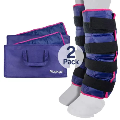 Produktbild von Magic Gel - Kühlgamaschen für Pferde - Gamaschen zum Kühlen von Sprunggelenk, Knöchel, Knie und Hufe - Kühlbandage für Pferde (Twin Ice Boot)