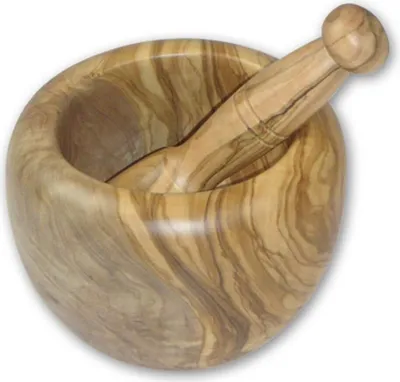 Produktbild von BERARD Mörser mit Stößel, ca. 14 - 15 cm rund, Olivenholz