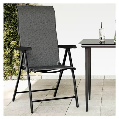 Produktbild von Klappbare Gartenstühle 8 Stück Grau Poly Rattan