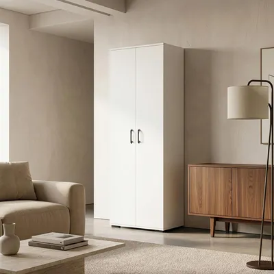 Produktbild von Mehrzweckschrank 'Chalvefted' mit 2 Türen und Besenfach 175 x 60 x 35 cm Weiß