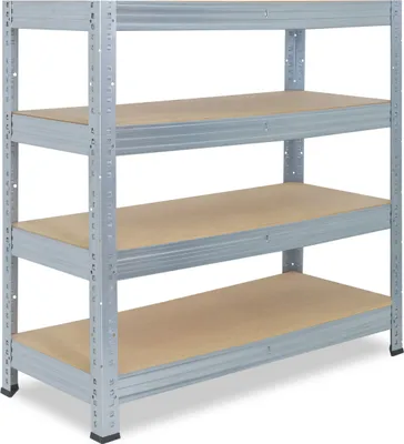Produktbild von shelfplaza PRO 115x100x45 cm Schwerlastregal in verzinkt mit 4 Böden und 200 kg Traglast pro Boden