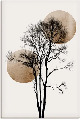 Produktbild von ARTland Leinwandbild Sonne und Mond versteckt Größe: 60x90 cm