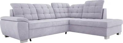 Produktbild von Komfortables Ecksofa LOTTA, Maße 258x212cm, Mit Schlaffunktion Und Hochwertiger Polsterung – Ideales Möbelstück Für Kleine Und Große Räume Anordnung auf der Rechten Seite Farbe: ASCHGRAU