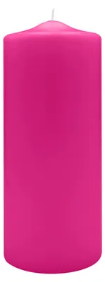 Produktbild von Spitzkopf Stumpen Kerzen Fuchisa Pink 25 x Ø 9 cm, 6 Stück