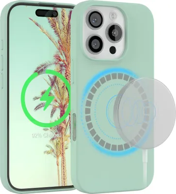 Produktbild von EAZY CASE Silikon MagSafe Handyhülle kompatibel mit Apple iPhone 16 Pro Hülle mit Kameraschutz, Silikonhülle, Schutzhülle Grün