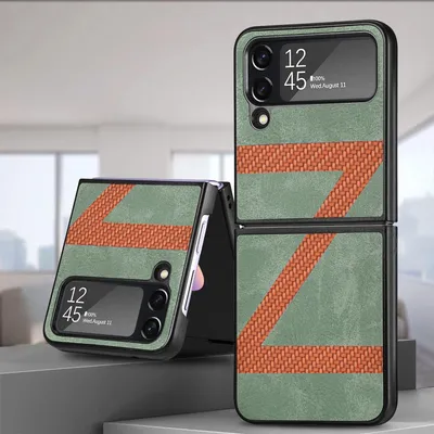 Image de Étui pour Samsung Galaxy Z Flip4 5G en similicuir / motif en Z - Neuf
