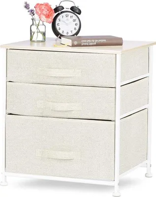 Produktbild von Ladekast aus Metall und Holz, beige, 53x48x40 cm, Lade- und Sitzebene