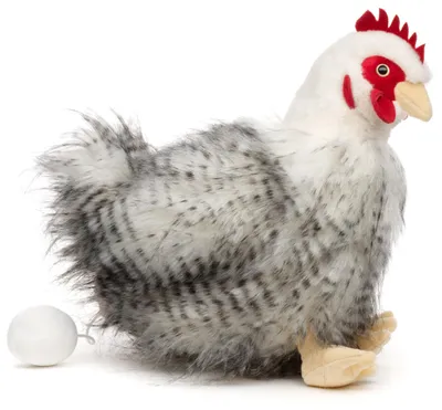 Immagine prodotto di Uni-Toys - Gallina seduta (con uovo) - 25 cm (altezza) - Peluche a forma di gallina, uccello - Peluche, giocattolo morbido – Gallina seduta, con uovo (25 cm)