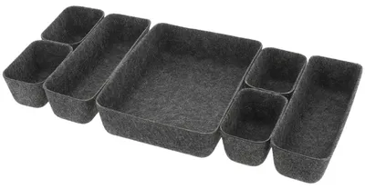 Immagine prodotto di Organizer per cassetti in feltro con 7 cestini portaoggetti - grigio antracite - Tendance